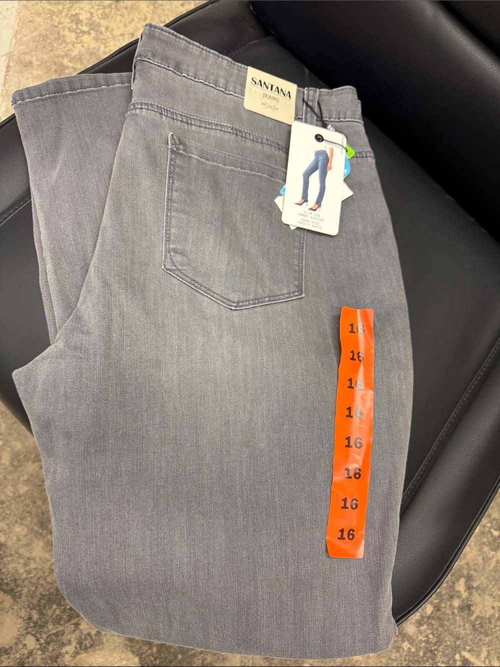 Santana Slim Straight Women’s Jeans — Gray